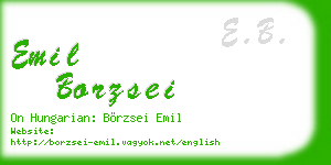 emil borzsei business card