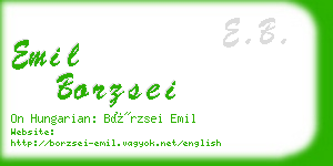 emil borzsei business card